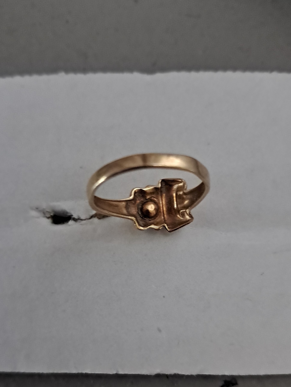 Gold Ring Child Aquamarine Daffodil Birthstone Pinkie Ring Vintage 1960s Retro - Picture 7 of 11